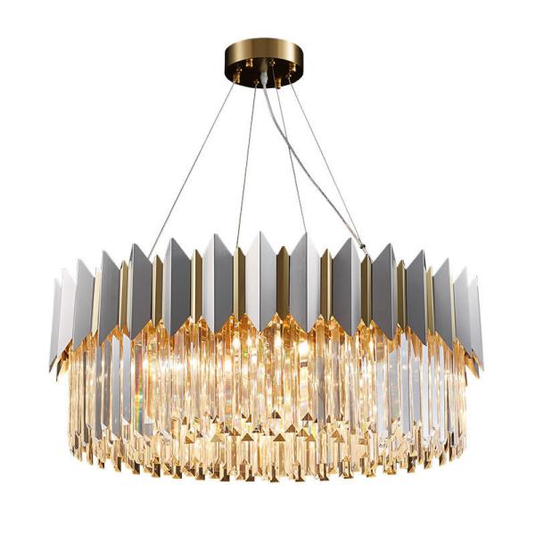 Pièce royale de la taille 30cm E14 Chrome Crystal Hanging Lamps For Living