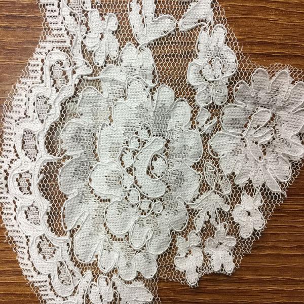 Jacquard Lace border for Wedding dress  Cord lace edge in Ivory Color
