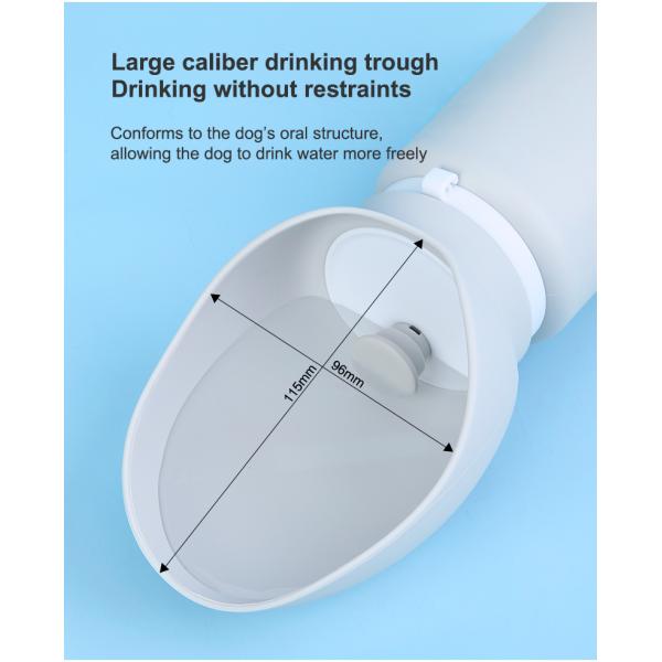 Dispensador de botellas de agua para perros para exteriores de 550 ml de 19 onzas, de color blanco, plegable, alimentador de agua para perros