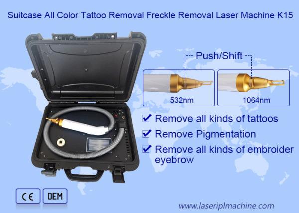 Máquina da remoção da tatuagem do Nd Yag do comprimento de onda 1064nm da caixa 3 do trole