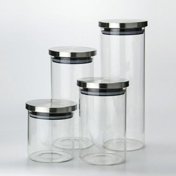 Heat Resistant 8oz Airtight High Borolicicate Glass Jar With Metal Lid Custom Size