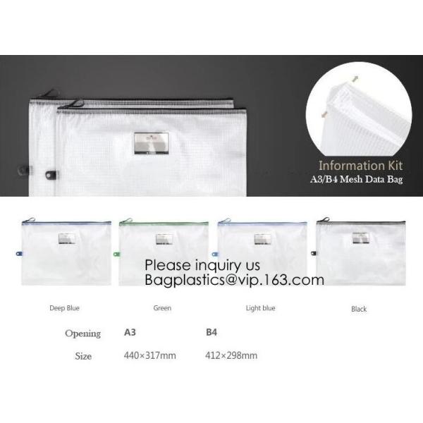 Office Stationery Plastic Pp File Bag A4 Document Pouch B6 Zipper Wholesale File Folder Bag School Stationery Supplies,
