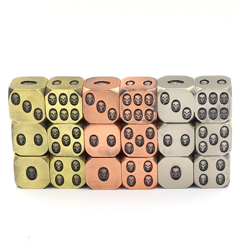 Solid Brass Metal Dice with Handmade Engraving and Customized Color - 6-Sided Bar Toy for DND Games