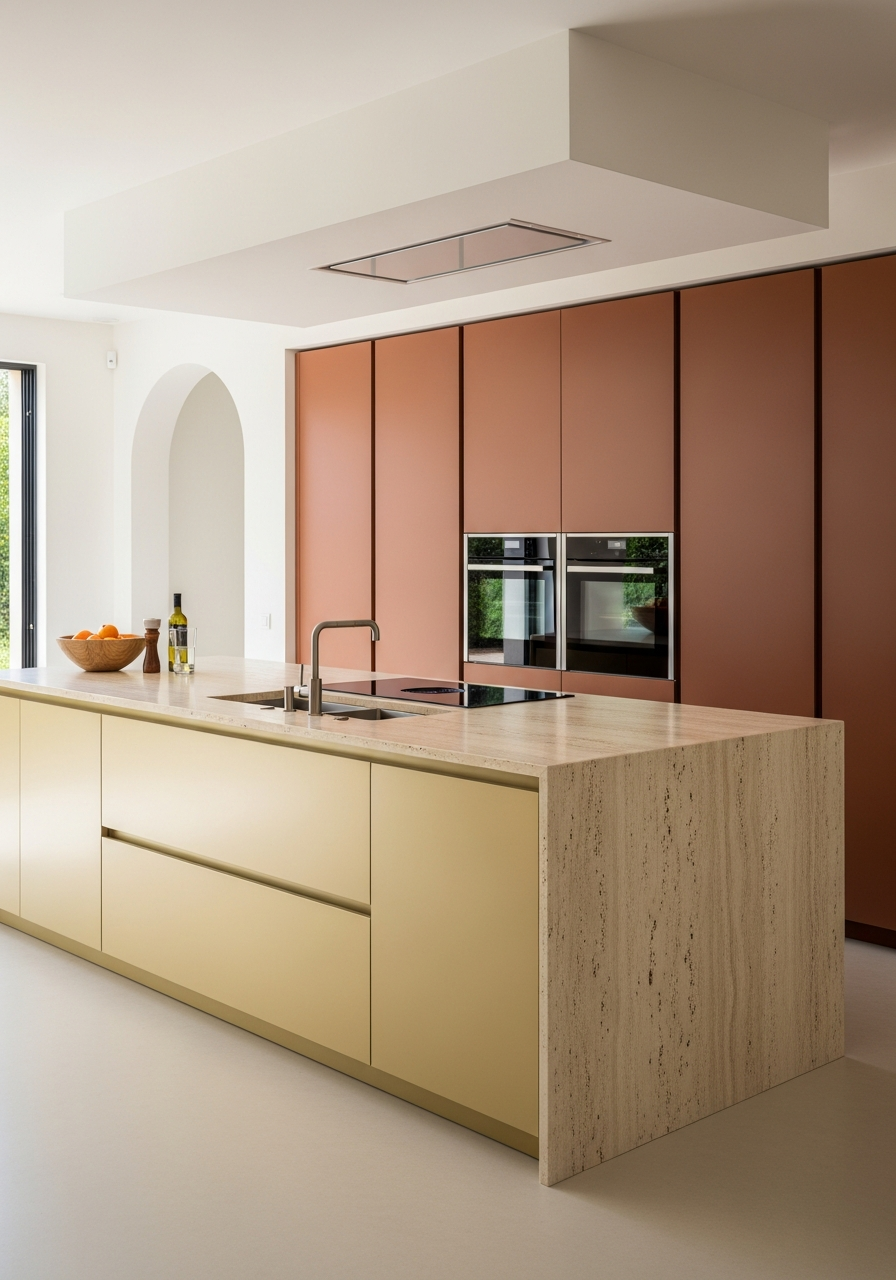Sun-Baked Terracotta Kitchen Island in 304 Stainless Steel
