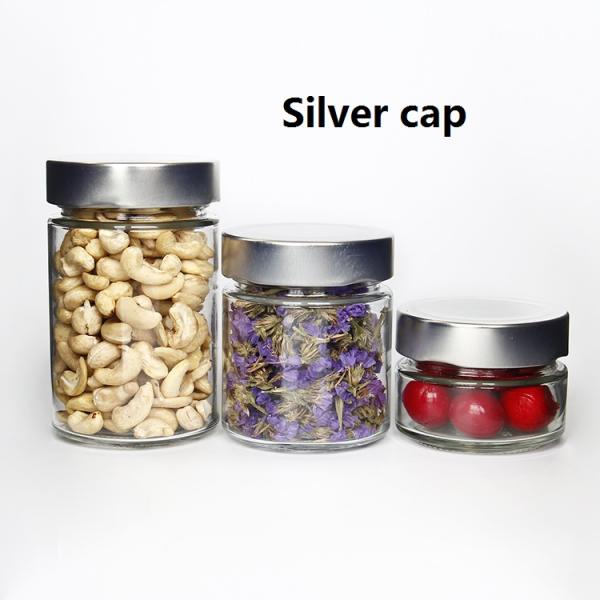 6oz 9oz 12oz Wide Mouth Glass Jar Glass Canister Jar With Silver Lid