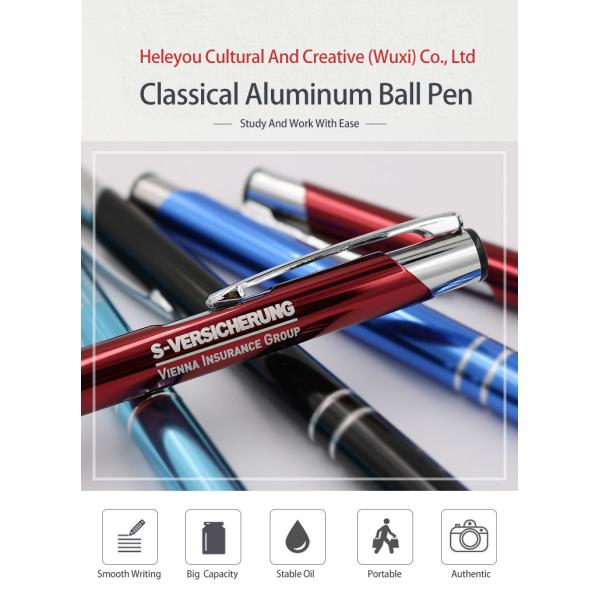 Portable Smooth Writing Ball Pen 1.0mm Strong Metal Clip Ball Pen Customized Logo
