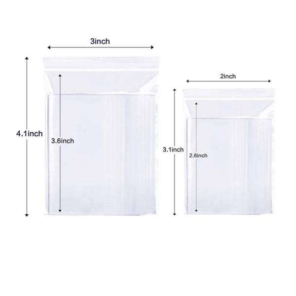3x4 Inch k Storage Bag , LDPE Resealable Crafts Plastic Bags