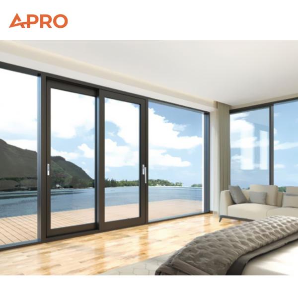 Double Glazing Modern Glass Sliding Doors In Aluminium Weatherproof 2.1m