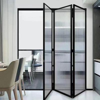 O dobro de alumínio Frameless da porta de dobramento vitrificou as portas Bifold de alumínio para a casa de campo do hotel da casa de campo
