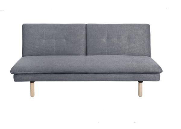Wooden Frame Functional Sofa Bed Foam Dacron Imitated Linen Solid Wood Legs