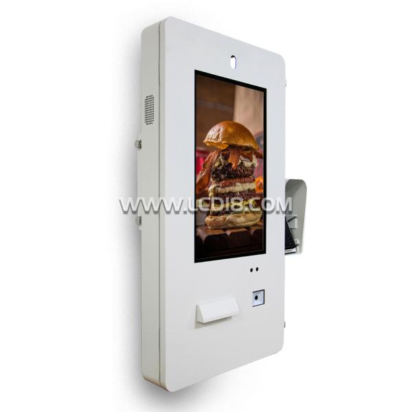 21.5 Inch Wall Mount Waterproof Outdoor Food Trailer Kiosk with Camera Touch Screen Self Serving Kiosk for Food Trailer