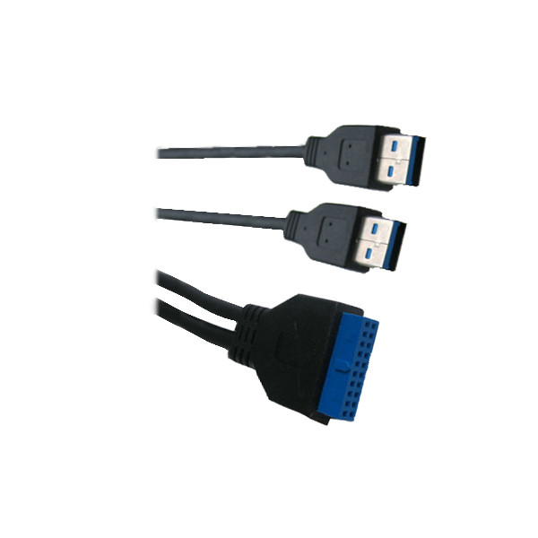 USB 3.0 cable 20P M-2AM usb 3.0 data link cable with 20P M/2*AM
