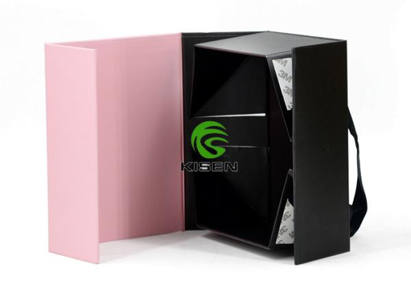 Pink Packaging Cardboard Jewelry Gift Boxes Foldable Slidable For Garment
