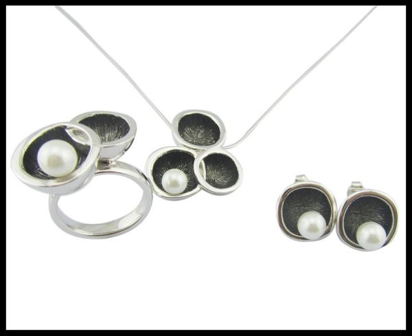Classic Style Silver 925 Jewelry Set com AAA CZ e Rodium Plating