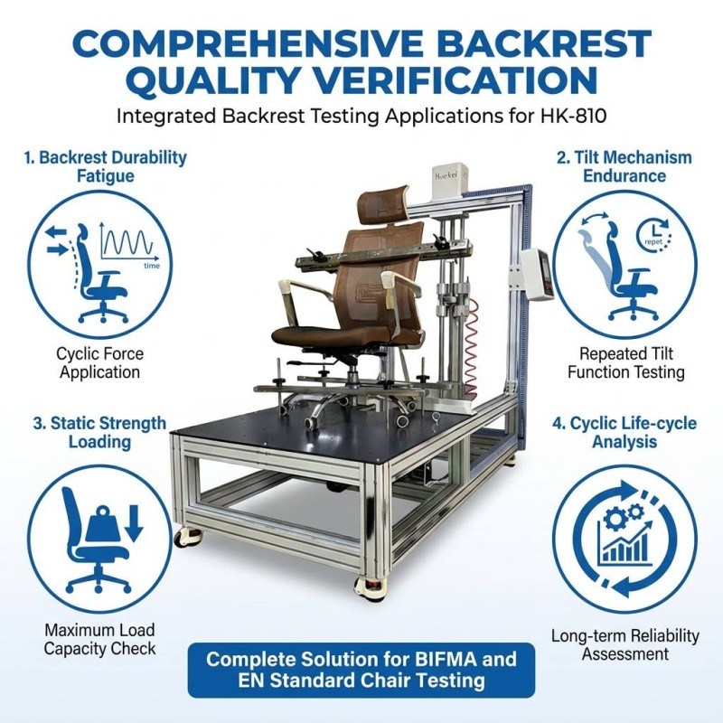 Office Chair Backrest Reciprocating Pull Fatigue Tester Chair Back Durability Testing Machine Comply With BIFMA EN Standard