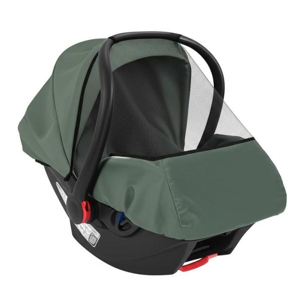 Roman Green Muslin Cotton Baby Car Seat Cover with Mesh Window