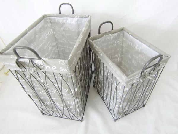 iron laubdry basket with fabri