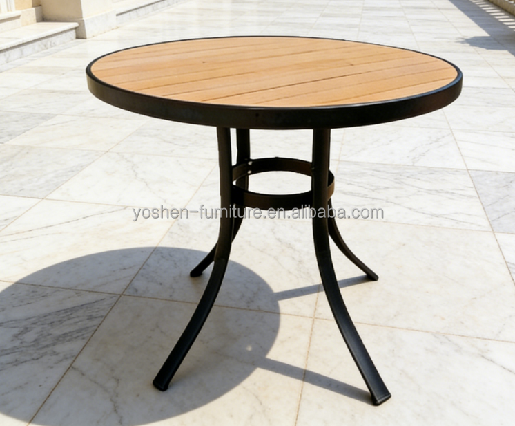 All Weather Portable Outdoor Coffee Table Foldable Design UV-Resistant Durable Stackable for Hotel Park Courtyard Balcony Dining