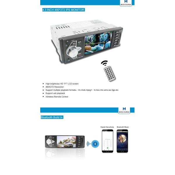 стерео автомобиля экрана касания Дин 1ГБ 1 с радио УСБ СД БТ РДС автомобиля ФМ