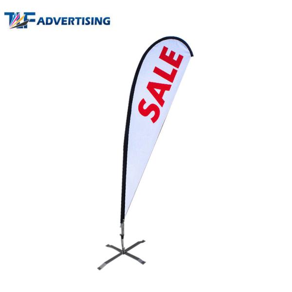 Feather Advertising Sail Signs , Teardrop Advertising Banners Robust Pole Weather Resistant