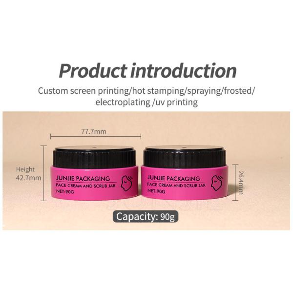 Tarro de plástico vacío al por mayor de 90 ml con tapa de rosca para exfoliante corporal, manteca, cuidado de la piel, embalaje cosmético