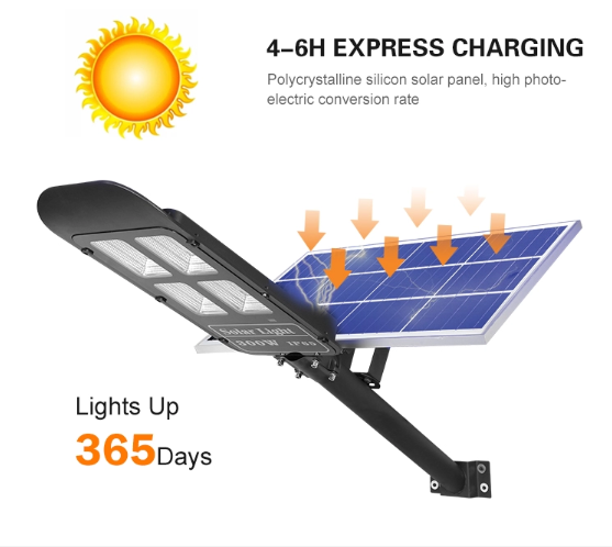 Aluminum SMD 150w 196pcs Solar Panel LED Street Light