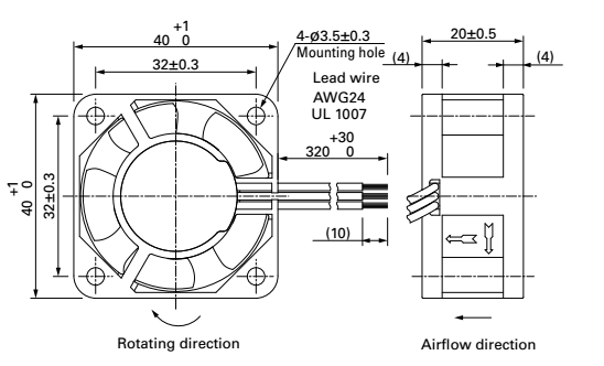109P0405J601 SanAce DC Brushless Fan High Speed 10000RMP 0.46A Plastic Frame