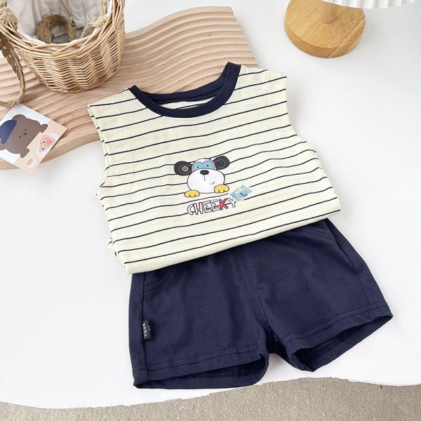 Boy Summer Korean Style Children'S Sleeveless Suit Children'S Outfit Sets
