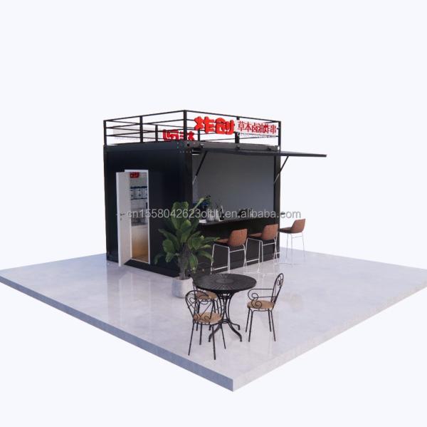 Chinese Style Logo Design 10ft 20ft Foldable Wooden Container Bar for Professional Business and Hotel