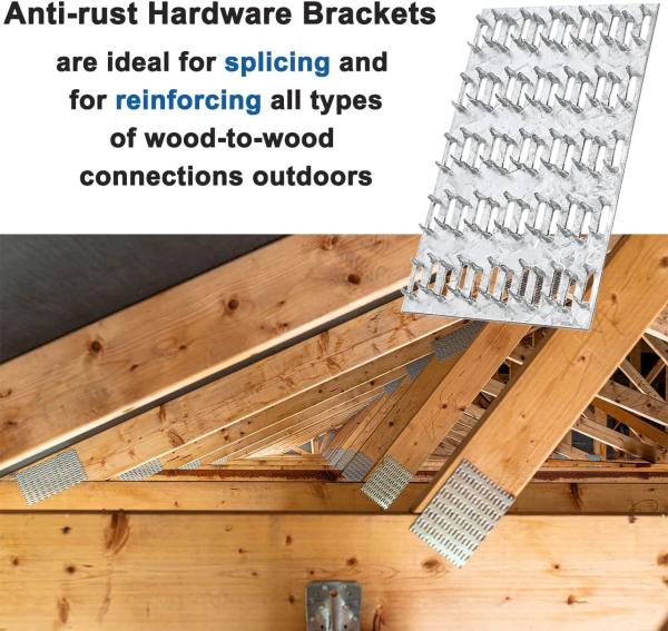1.0mm Thickness Galvanized Steel Truss Plates 3 X 5 Inch for Roofing Wood Connector