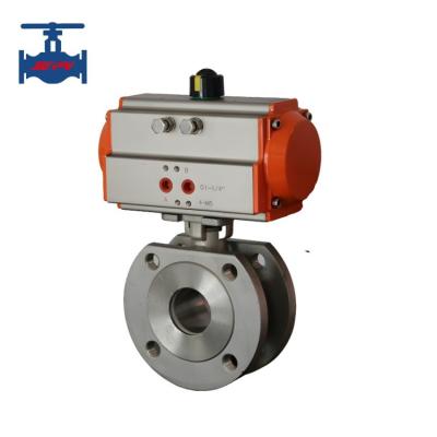 Válvula de esfera WCB acionada por um atuador pneumático CF8 CF8M Tipo de bola de bolhas Válvula ultra fina