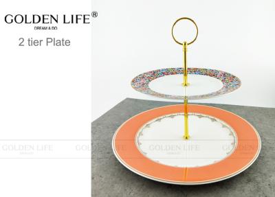 Household Double Layer Modern Ceramic Plates Candy Dish Afternoon Tea Dessert Tray