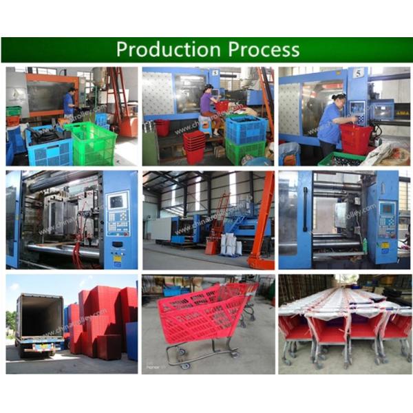 Custom Printed Logo Plastic Folding Shopping Trolley For Cargo Transport