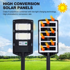 Lámpara de calle solar IP65 integrada con sensor de radar