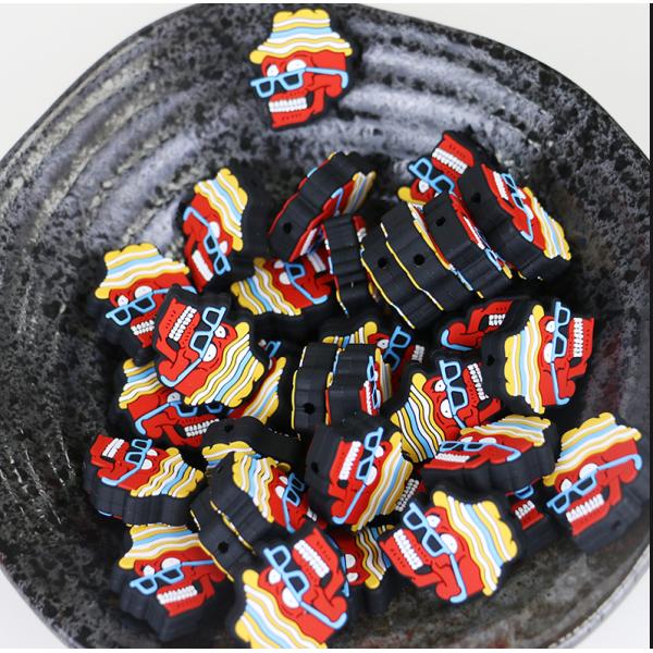 Изготовленное на заказ нетоксическое прорезывание зубов силикона отбортовывает с отверстием для focals прорезывания зубов младенца для рождества хеллоуина