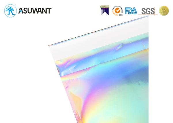 Holographic Weed Aluminium Foil Mylar Zipper Bags For Candy
