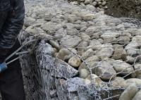 80x100mm Pvc revestido Gabion Wire Mesh em controle de inundação parede de retenção
