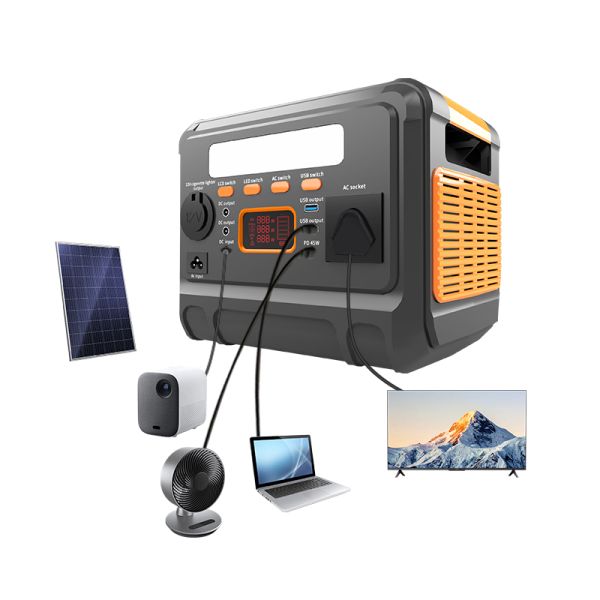 Wholesale Portable Power Station 220V Outlet Peak 1200W Solar Energy Generator  smoke Lighter For Camping And Outdoor Recreation