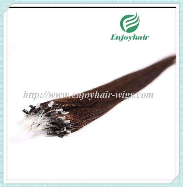 Micro ring loop hair extensions 16-26L brazilian remy hair 4# color hair
