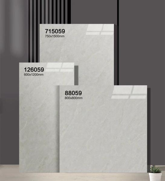 Carreaux de porcelaine vernis poli beige 750x1500mm élégants et carreaux de décoration résistants à l'usure pour chambre et salon