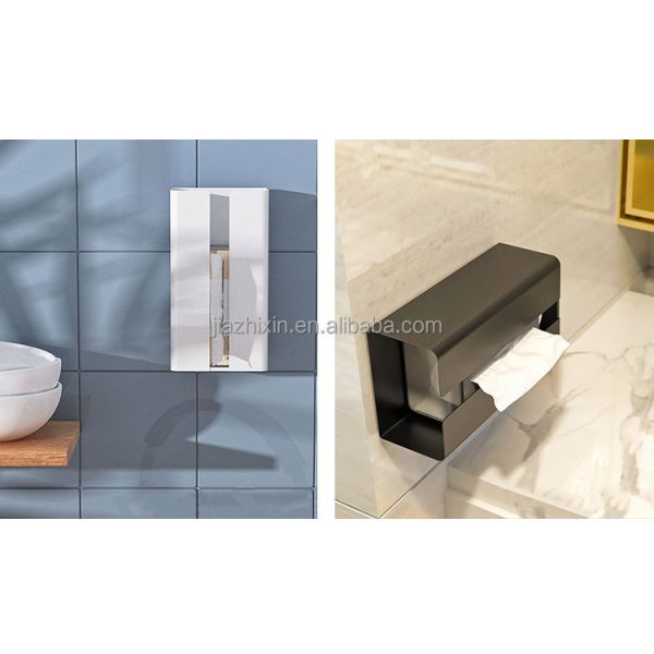 Hot Sales Metal Kitchen Holder Rectangular Napkin Dispenser Box Bathroom Wall Mount Toilet Paper Magnetic Tissue Storage Shelf