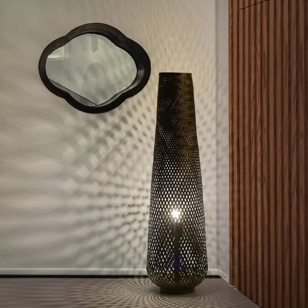 Bedroom Bedside Lamp Tea Room Japanese E27 Weave Bamboo Floor Lamp(WH-MFL-216)