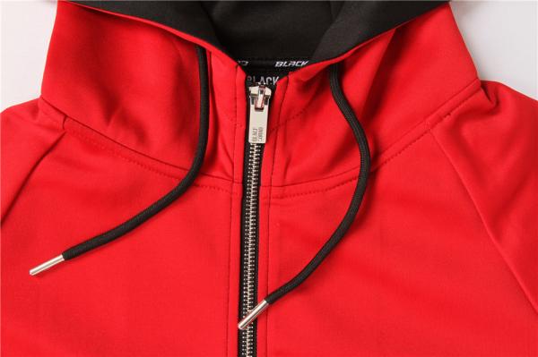 Sports Color Matching Mens Zip Front Hoodie 100% Polyester