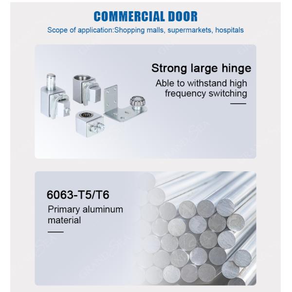 USA American Modern Design Storefront Front Glaze White Swing Entry Commercial Kfc Chicken Aluminium Door