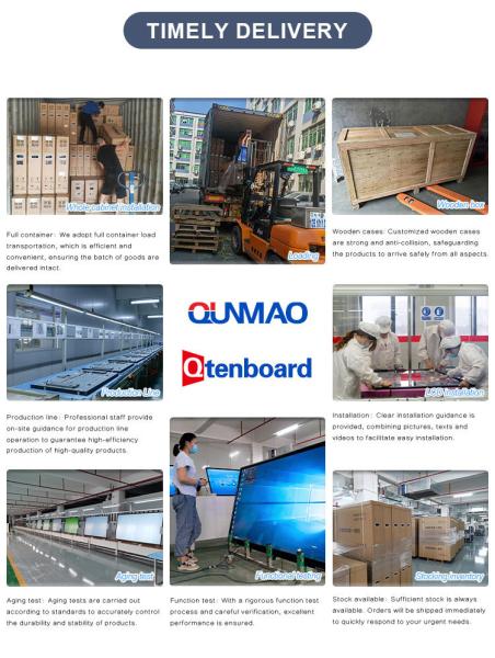 Fabricante de cartelería digital Qtenboard LCD Certificaciones globales OEM personalizadas Garantía de 1 año Cartelería digital LCD de pared