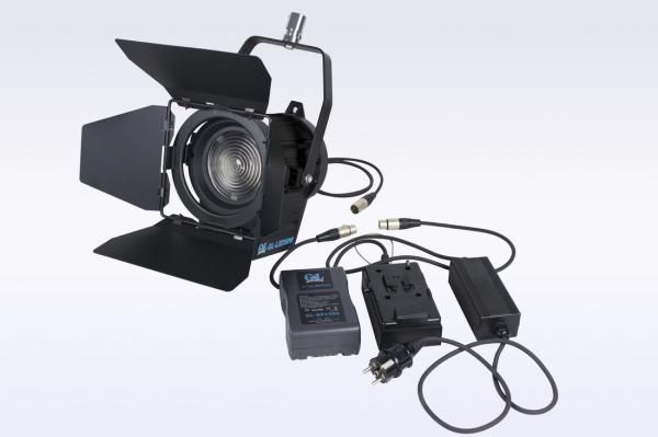Film and Video lighting 50W LED Fresnel Light Tunstan High CRI With Sony V-Mount Battery Plates