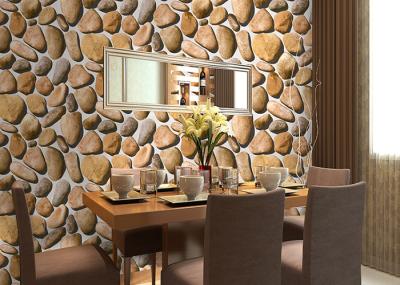 Cobblestone Printing Natural Style 3D Home Decoration Wallpaper CE / ISO / SGS / CSA Test
