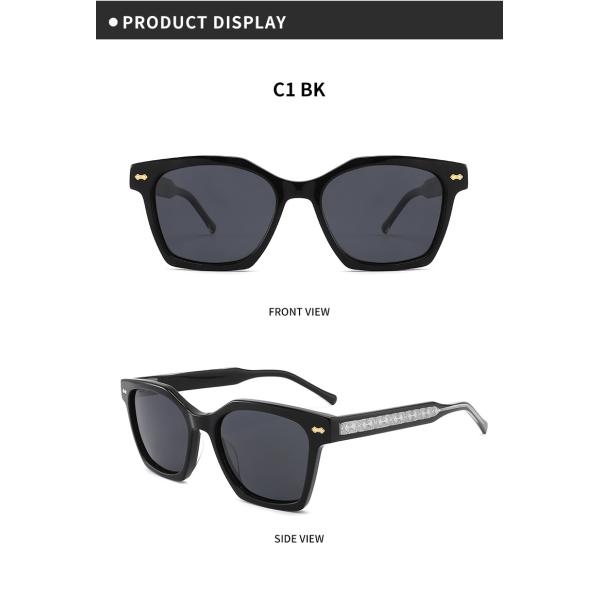 Чернота Eyewear незаконных квадратных солнечных очков ацетата материальных роскошная для людей