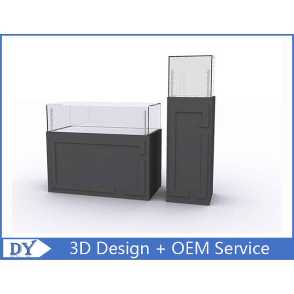 Wooden Semi Gray Finish Jewelry Display Cabinets Fully Assembly