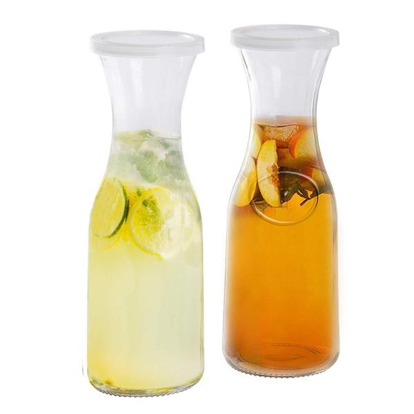 Dishwasher Safe Empty Juice Bottles , Iced Tea Wide Mouth Glass Bottle